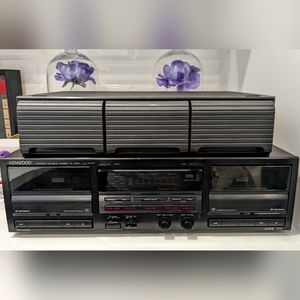 Kenwood Stereo Double Cassette Deck KX-W791 & 3 Drawer Cassette Storage